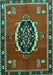 Medallion Turquoise Traditional Rug, tr710turq