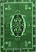 Medallion Emerald Green Traditional Rug, tr710emgrn