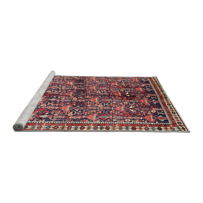 Sideview of Machine Washable Traditional Rosy Pink Rug, wshtr711