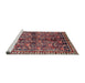 Sideview of Machine Washable Traditional Rosy Pink Rug, wshtr711