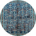 Round Persian Light Blue Traditional Rug, tr711lblu