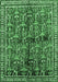 Machine Washable Persian Emerald Green Traditional Area Rugs, wshtr711emgrn