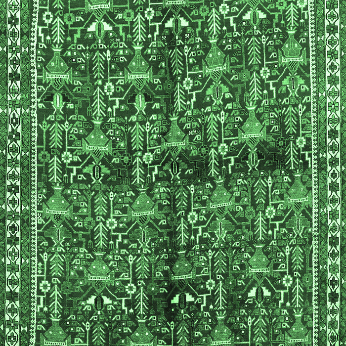Machine Washable Persian Emerald Green Traditional Area Rugs, wshtr711emgrn