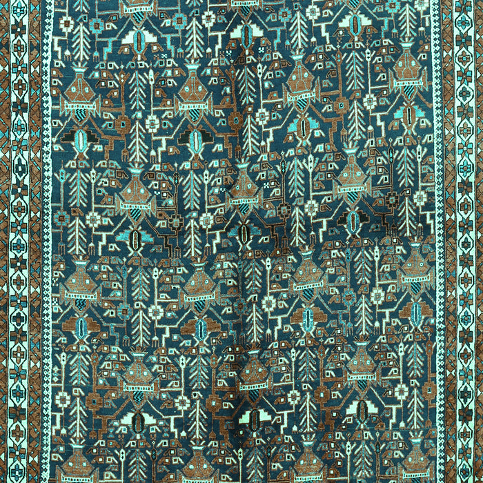 Machine Washable Persian Turquoise Traditional Area Rugs, wshtr711turq