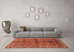 Machine Washable Persian Orange Traditional Area Rugs in a Living Room, wshtr711org