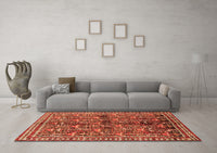 Machine Washable Persian Orange Traditional Rug, wshtr711org