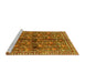 Sideview of Machine Washable Persian Yellow Traditional Rug, wshtr711yw