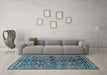 Machine Washable Persian Light Blue Traditional Rug in a Living Room, wshtr711lblu