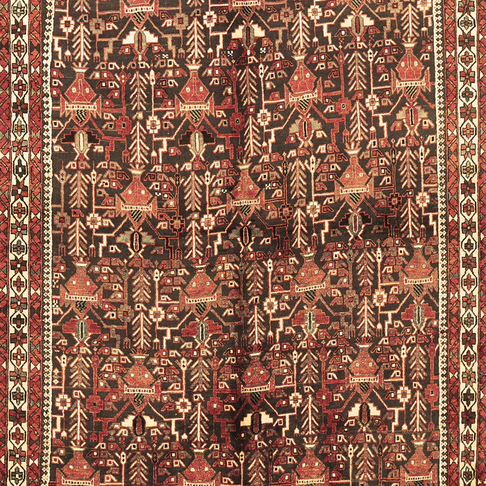 Machine Washable Persian Brown Traditional Rug, wshtr711brn