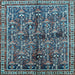 Square Machine Washable Persian Light Blue Traditional Rug, wshtr711lblu