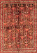 Serging Thickness of Machine Washable Persian Orange Traditional Area Rugs, wshtr711org