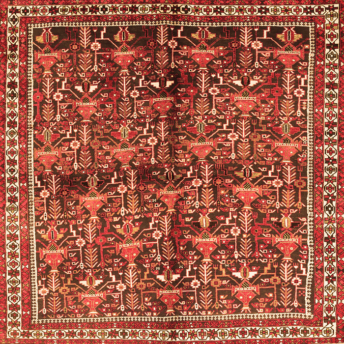 Serging Thickness of Persian Orange Traditional Rug, tr711org