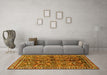 Machine Washable Persian Yellow Traditional Rug in a Living Room, wshtr711yw