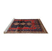 Sideview of Machine Washable Traditional Saffron Red Rug, wshtr712