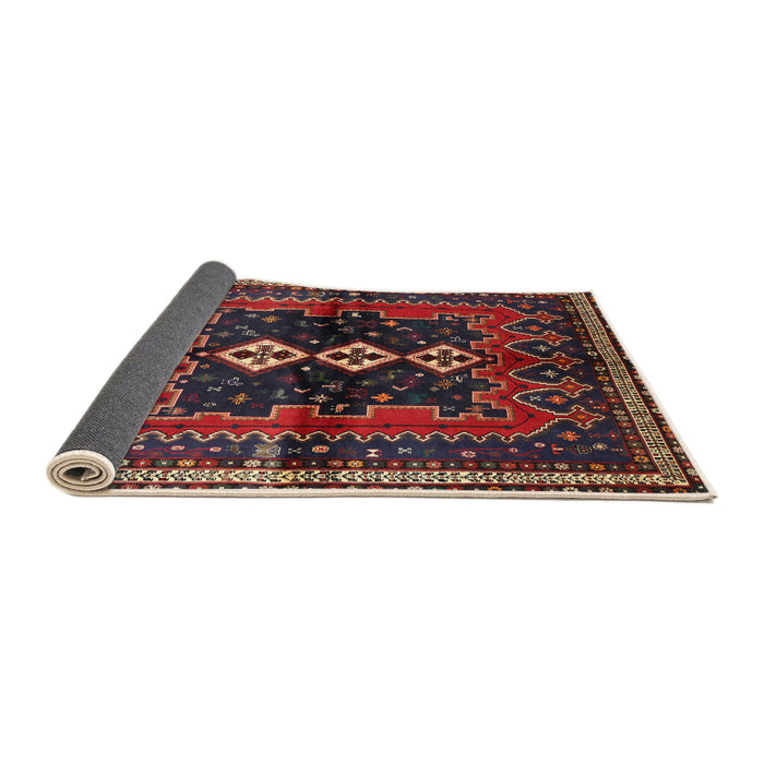 Sideview of Traditional Saffron Red Persian Rug, tr712