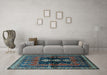 Machine Washable Persian Light Blue Traditional Rug in a Living Room, wshtr712lblu