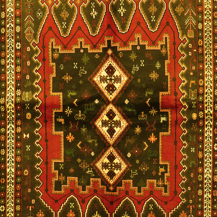 Machine Washable Persian Yellow Traditional Rug, wshtr712yw