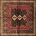 Square Machine Washable Persian Brown Traditional Rug, wshtr712brn