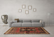 Machine Washable Persian Brown Traditional Rug in a Living Room,, wshtr712brn