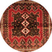 Square Persian Orange Traditional Rug, tr712org