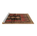 Sideview of Machine Washable Persian Brown Traditional Rug, wshtr712brn