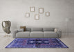 Machine Washable Persian Blue Traditional Rug in a Living Room, wshtr712blu