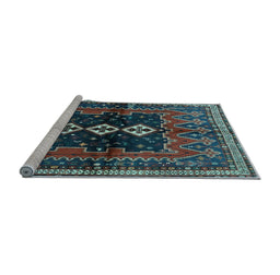 Sideview of Machine Washable Persian Light Blue Traditional Rug, wshtr712lblu