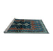 Sideview of Machine Washable Persian Light Blue Traditional Rug, wshtr712lblu