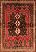 Serging Thickness of Machine Washable Persian Orange Traditional Area Rugs, wshtr712org