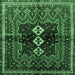 Square Persian Emerald Green Traditional Rug, tr712emgrn