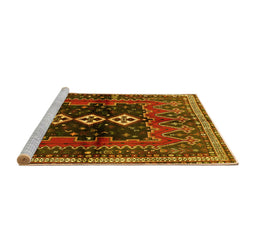 Sideview of Machine Washable Persian Yellow Traditional Rug, wshtr712yw