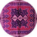 Round Persian Pink Traditional Rug, tr712pnk