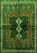 Serging Thickness of Machine Washable Persian Green Traditional Area Rugs, wshtr712grn