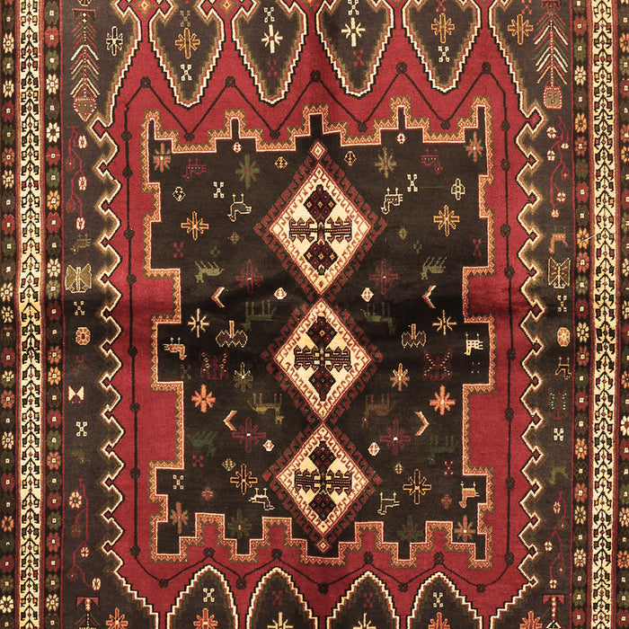 Machine Washable Persian Brown Traditional Rug, wshtr712brn