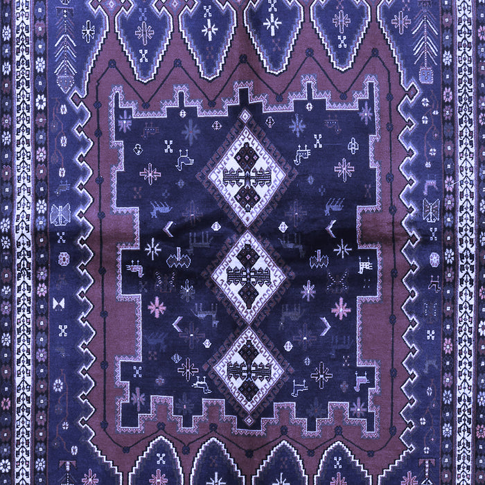 Machine Washable Persian Blue Traditional Rug, wshtr712blu
