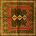 Square Persian Yellow Traditional Rug, tr712yw