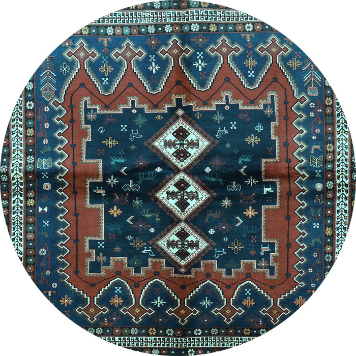 Round Persian Light Blue Traditional Rug, tr712lblu