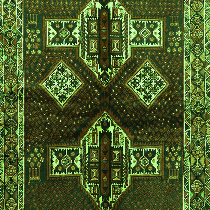 Serging Thickness of Machine Washable Persian Green Traditional Area Rugs, wshtr713grn