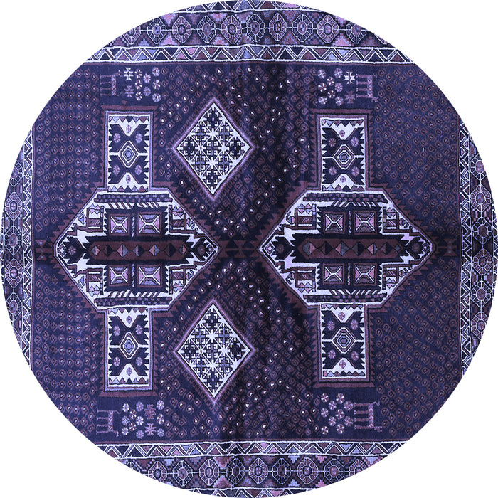 Round Persian Blue Traditional Rug, tr713blu
