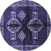Round Persian Blue Traditional Rug, tr713blu