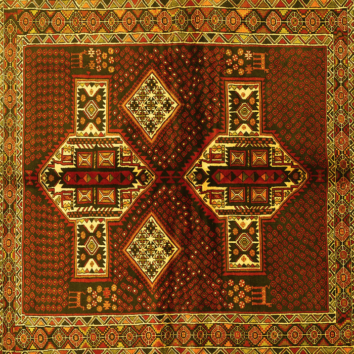 Square Persian Yellow Traditional Rug, tr713yw