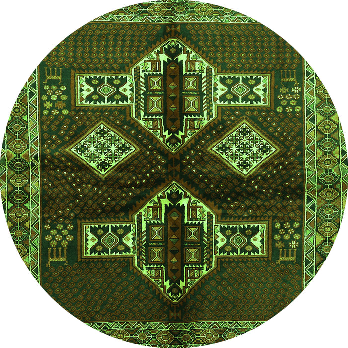 Square Persian Green Traditional Rug, tr713grn