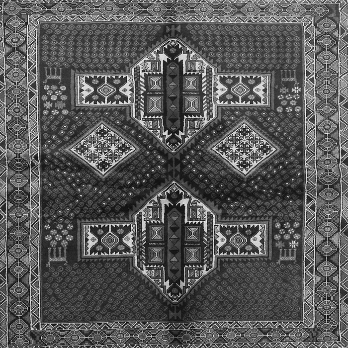 Round Machine Washable Persian Gray Traditional Rug, wshtr713gry