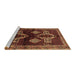 Sideview of Machine Washable Persian Brown Traditional Rug, wshtr713brn