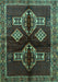 Machine Washable Persian Turquoise Traditional Area Rugs, wshtr713turq