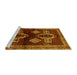 Sideview of Machine Washable Persian Yellow Traditional Rug, wshtr713yw