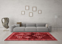 Machine Washable Persian Red Traditional Rug, wshtr713red