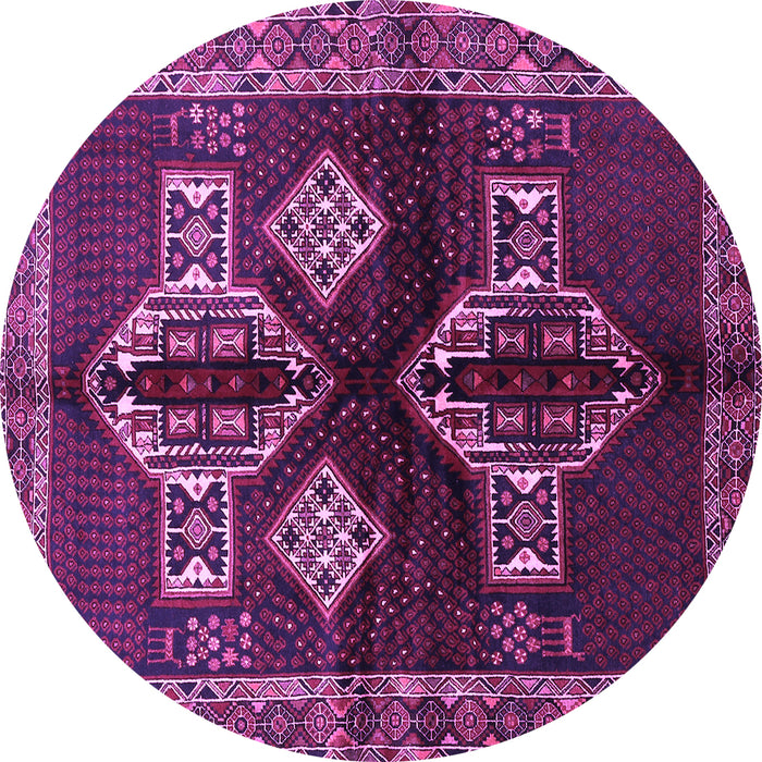 Round Machine Washable Persian Purple Traditional Area Rugs, wshtr713pur