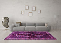 Machine Washable Persian Purple Traditional Rug, wshtr713pur