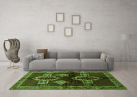 Machine Washable Persian Green Traditional Rug, wshtr713grn